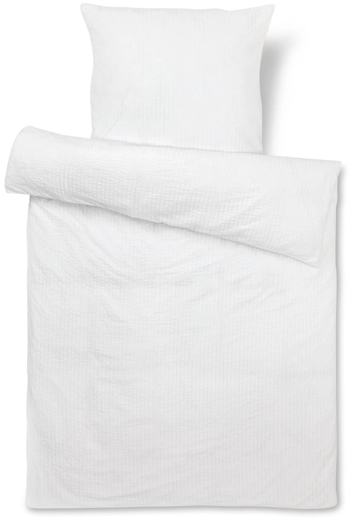 Krepová posteľná bielizeň, biela, štandardná veľkosť