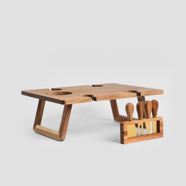 Servírovací stolík FRESCA s nožmi, hnedý 744112