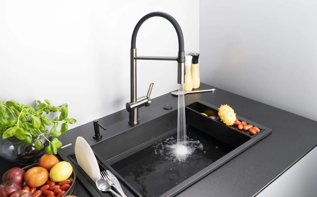 Deante Magnetic, súprava príslušenstva k kuchynskému drezu série Magnetic, čierna matná, DEA-ZZMKN22K