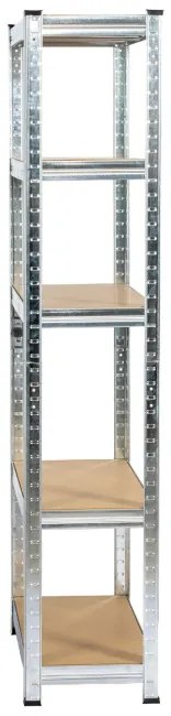 Kovový regál 70x30x154 cm strieborný
