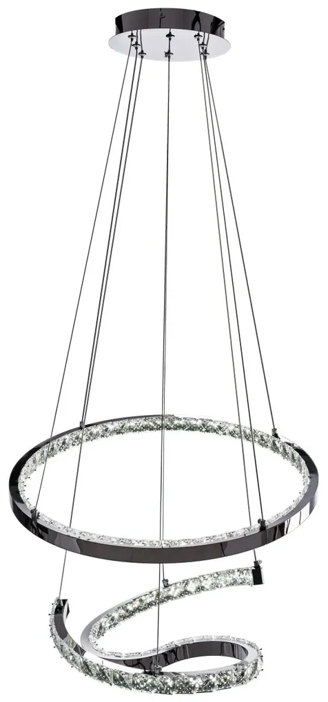 Toolight Toolight, LED závesné krištáľové svietidlo s diaľkovým ovládaním APP773-2CP, chrómová, OSW-05024