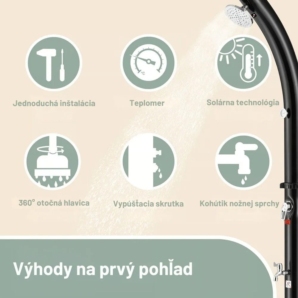 Solárna sprcha BOW, 20l, čierna Monzana