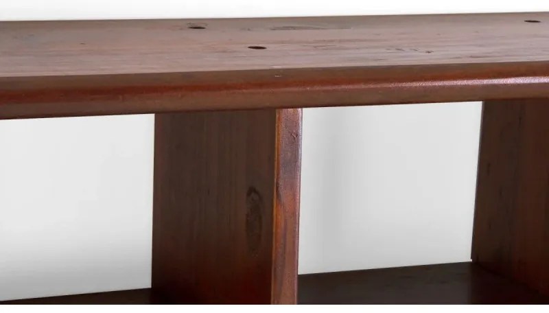 furniture-nabytek.cz - Masívna nástenná polica Catana z borovicového dreva, lakovaná, hnedá – 100×25×25 cm