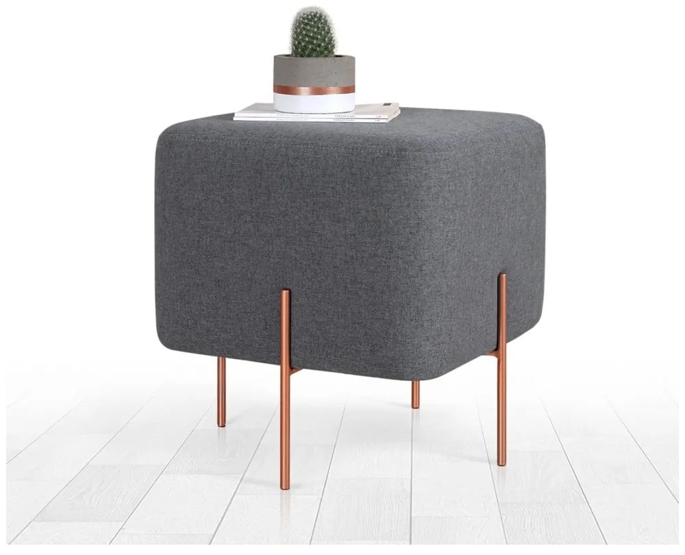 Tmavosivý taburet Copper – Artie