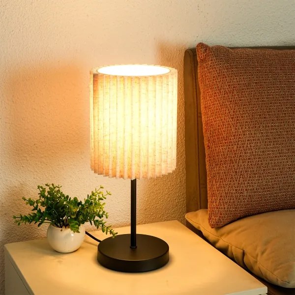 Brilagi - Stolná lampa NORDIC WAVE 1xE27/15W/230V ľan/čierna