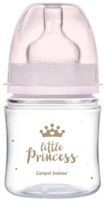 Canpol Babies fľaša so širokým hrdlom Royal Baby Pink 120ml