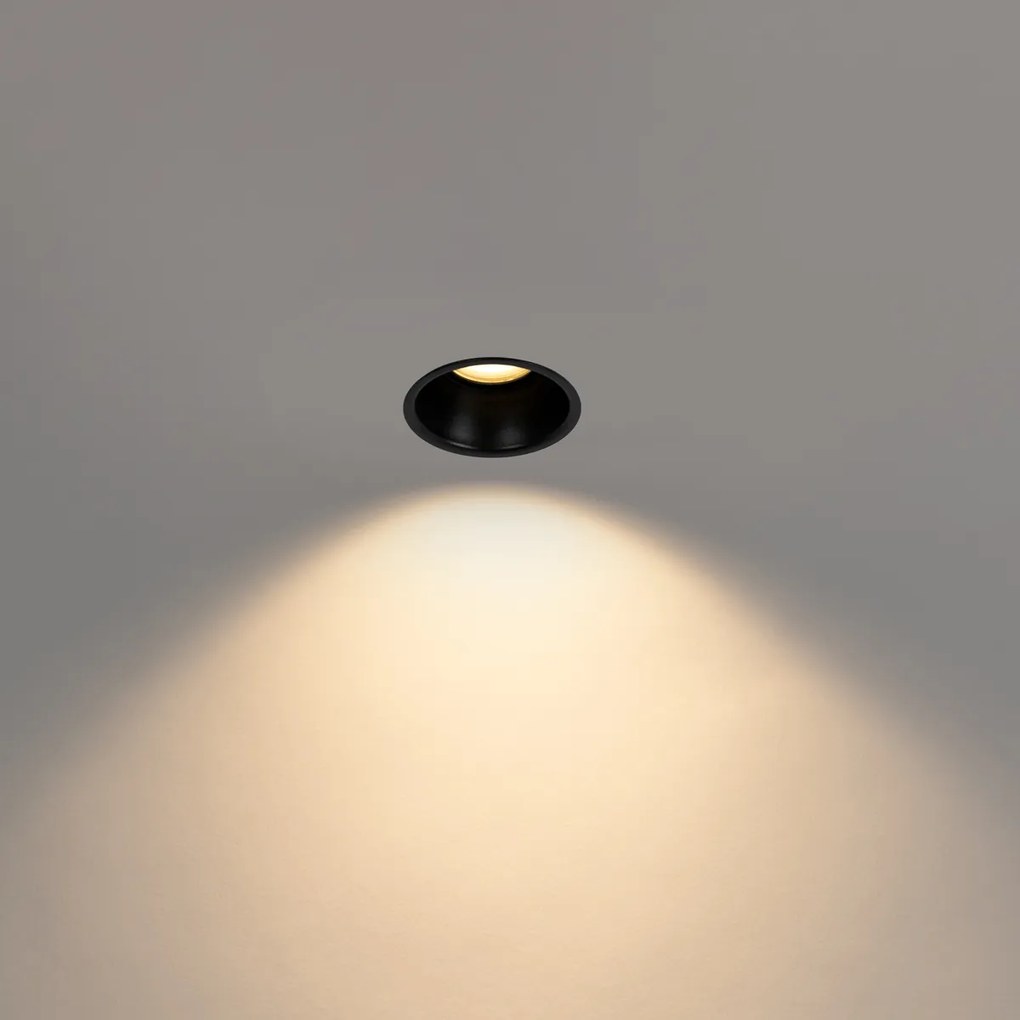 Inteligentné Zapustené Bodové Svetlo Čierne IP44 vrátane Wifi GU10 50mm - Dept