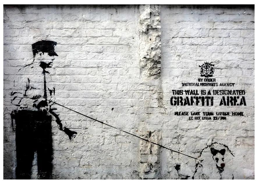 Artgeist Fototapeta - Banksy - Graffiti Area Veľkosť: 150x105, Verzia: Standard