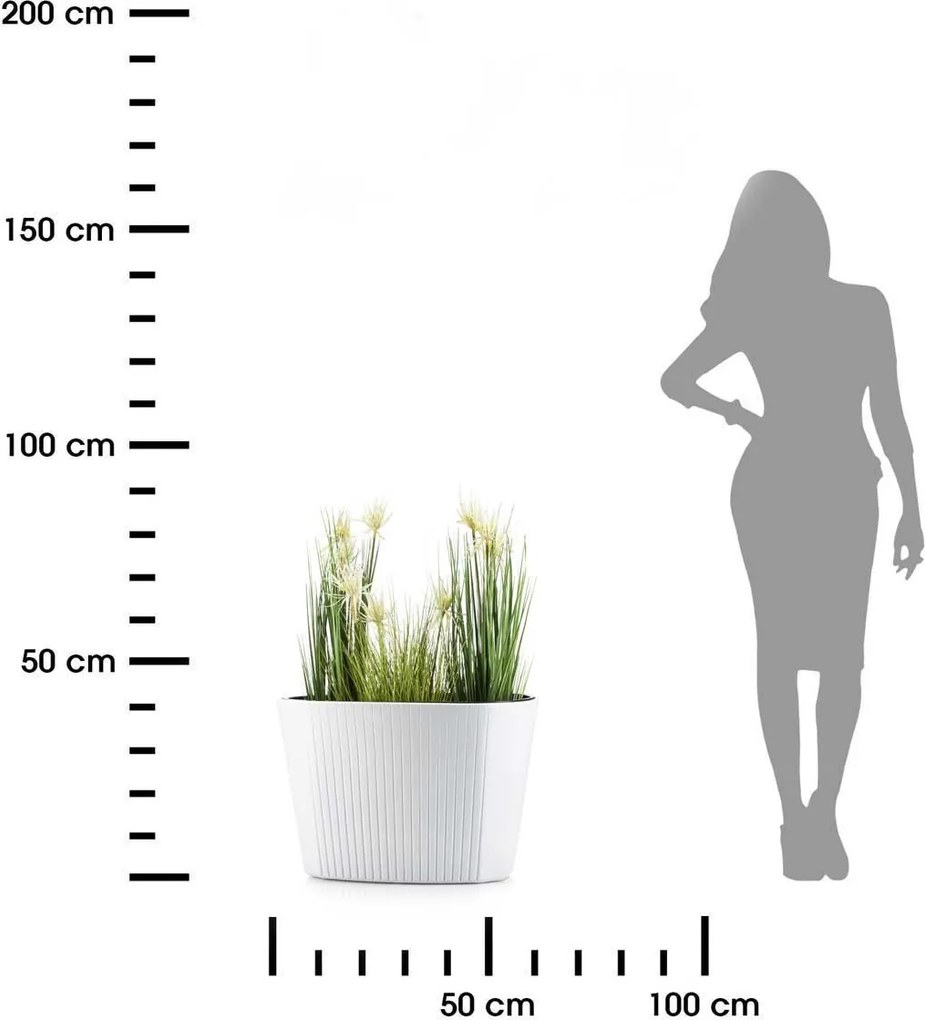 PLASTOVÝ KVETINÁČ MORA 59X40,5 CM BIELA