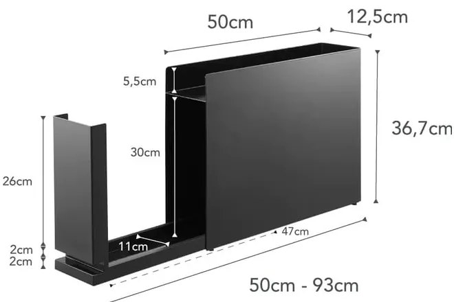 Kovový kuchynský organizér Tower – YAMAZAKI