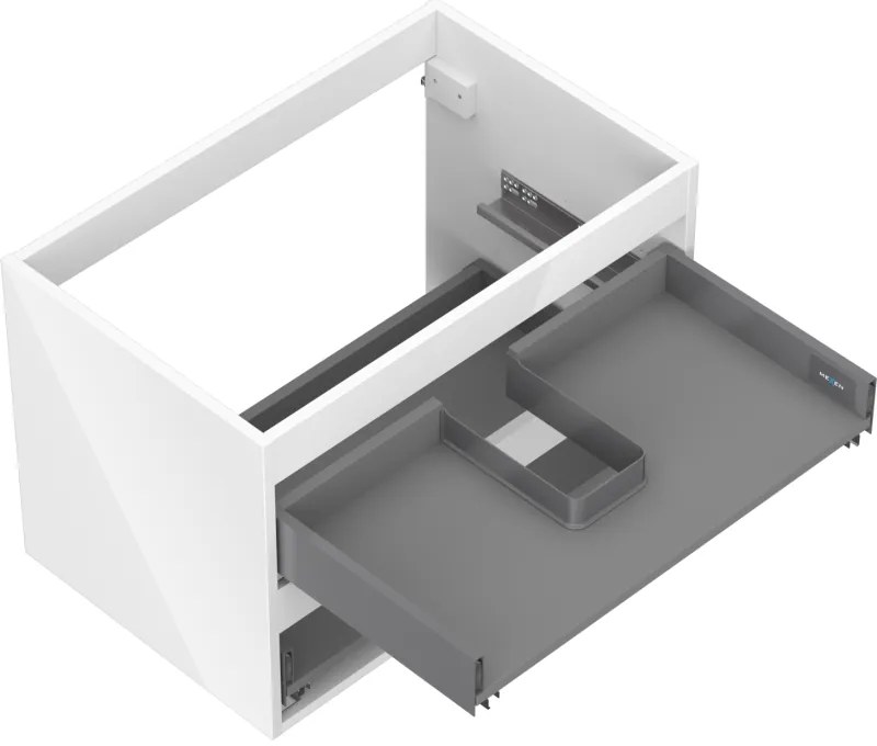 Mexen Box-A, závesná skrinka 70 cm, 2 zásuvky, biela lesklá, 91AX0-0700-470-2-00