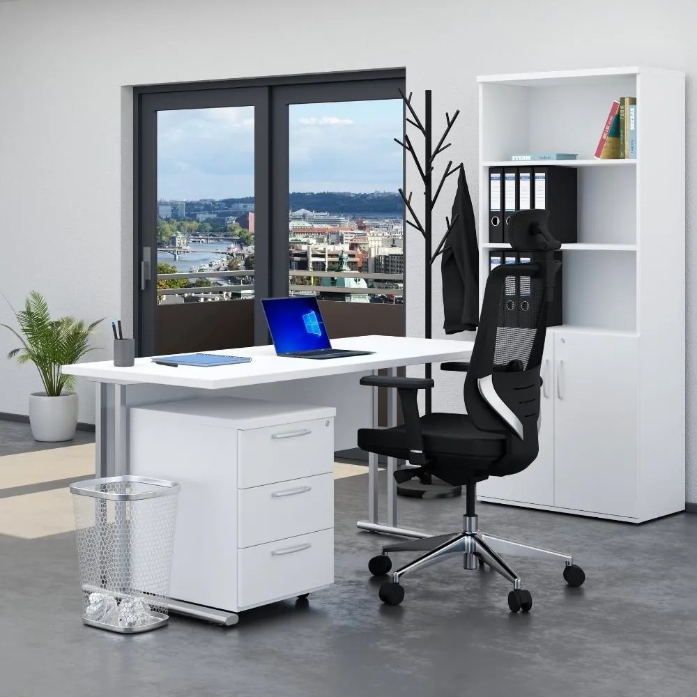 Zostava kancelárskeho nábytku Visio 2, 160 cm, biela