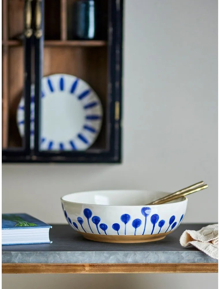 Biela/modrá keramická misa ø 28 cm Linora – Bloomingville