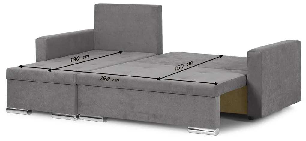 Rohová sedacia súprava s funkciou spania FELIX Tyrkysová