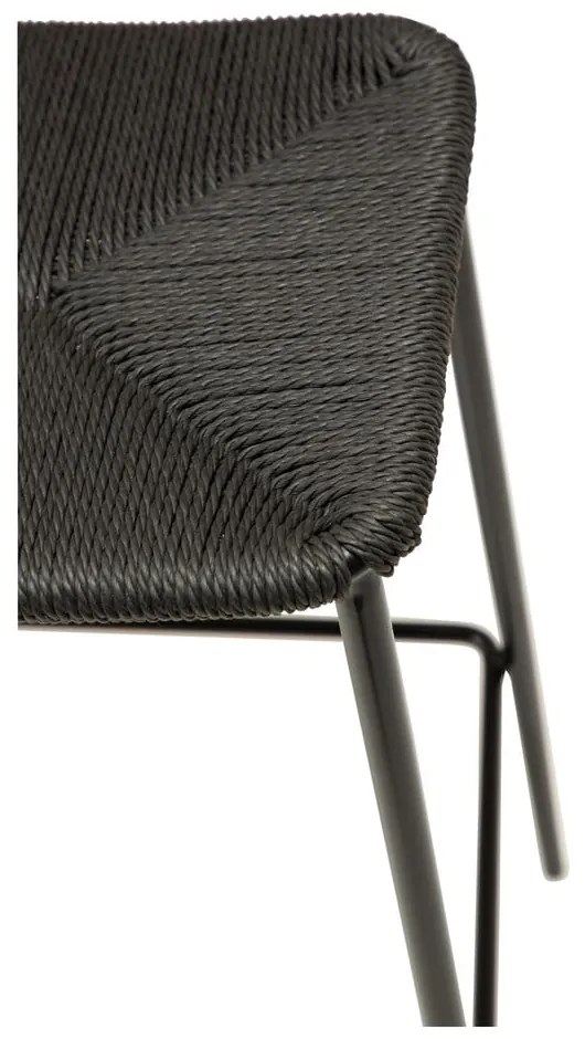 Čierna barová stolička s oceľovými nohami DAN-FORM Stiletto, výška 68 cm