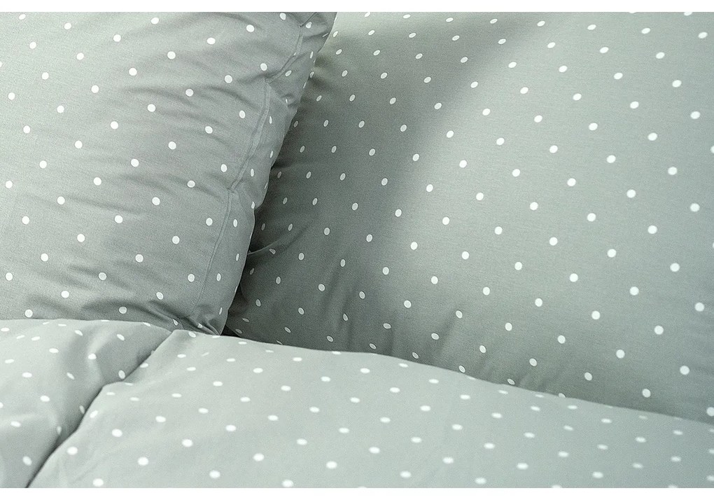 Stanex Bavlnené obliečky Sivá bodka, 140 x 220 cm, 70 x 90 cm