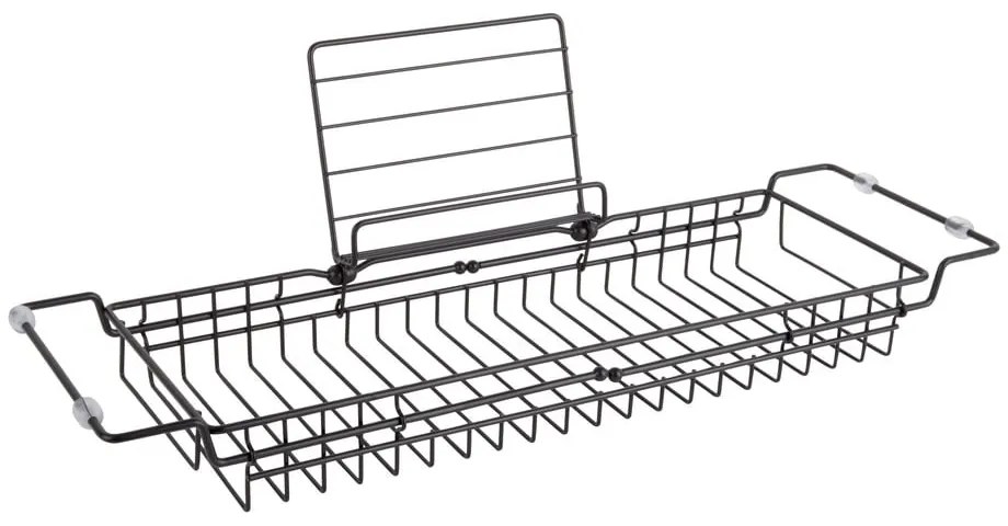 Čierny kovový nastaviteľný držiak na vaňu PT LIVING Tub, 61 - 86 cm