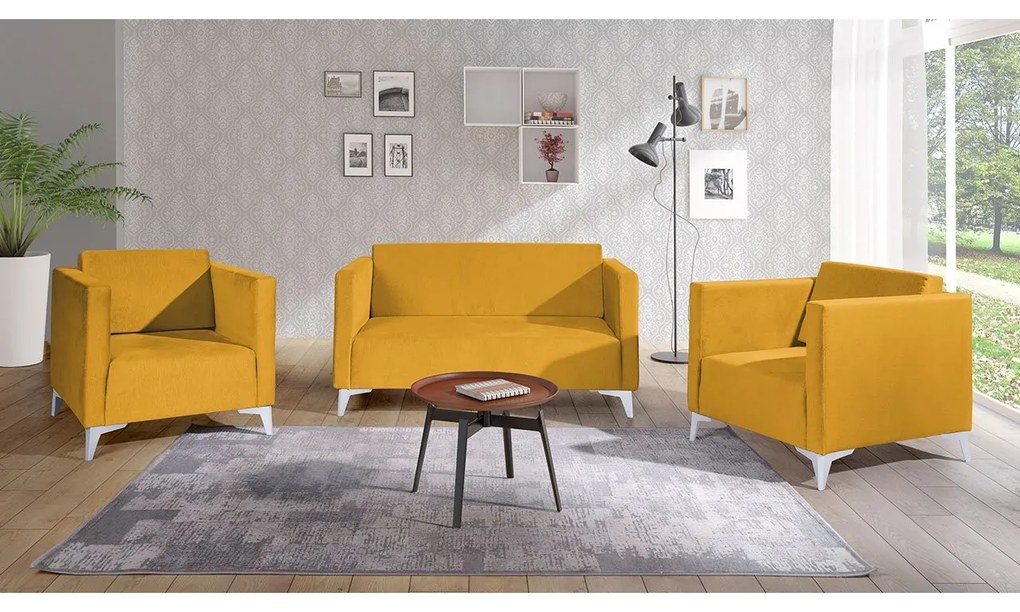 Sedacia súprava Denim 2+1+1, Dostupné poťahy: Solo 251, Farby nožičiek: dub