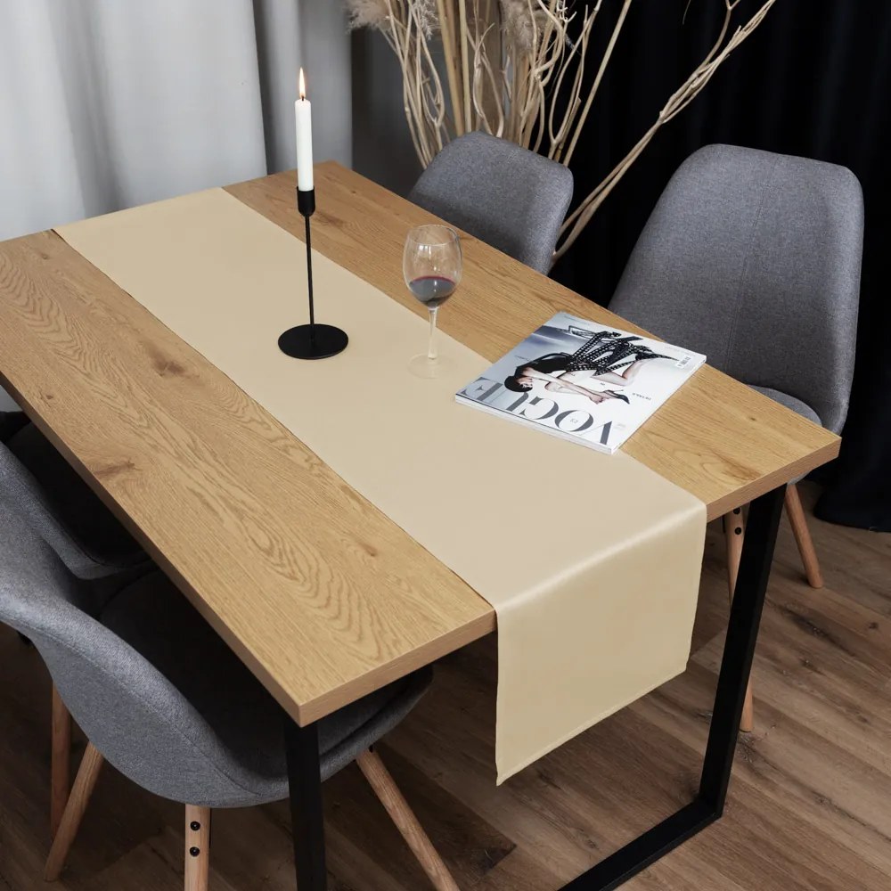 Biante Saténový behúň na stôl polyesterový Satén LUX-L054 Latte 45x140 cm