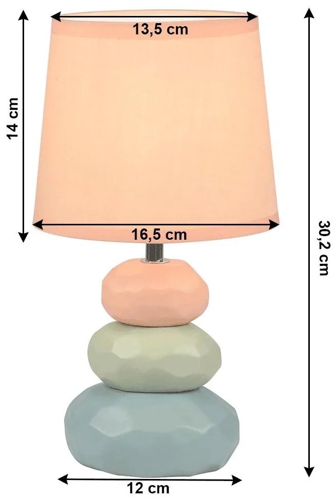 Stolná lampa, oranžová/zelená/modrá, LENUS