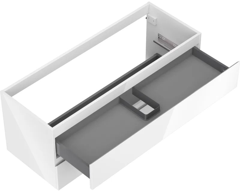 Mexen Orio, kúpeľňová skrinka 120 cm, 2 zásuvky, biela lesklá, 91A10-12047-2-BFF00