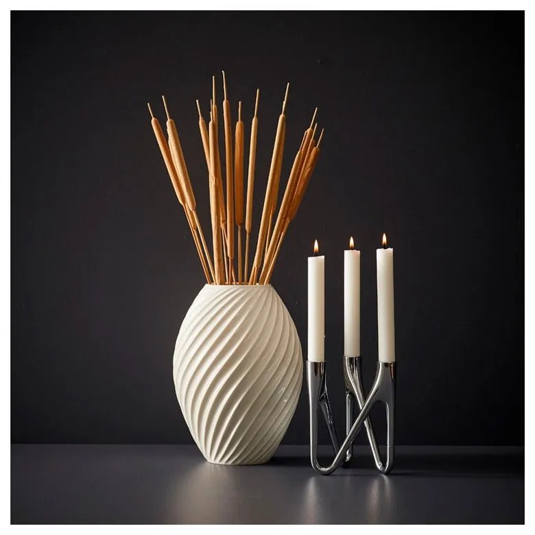 Svietnik v striebornej farbe Morsø Roots