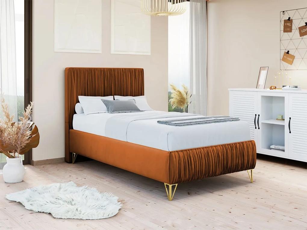 Jednolôžková posteľ Kottos I, Rozmer postele: 90x200, Farba: Amor Velvet 4304