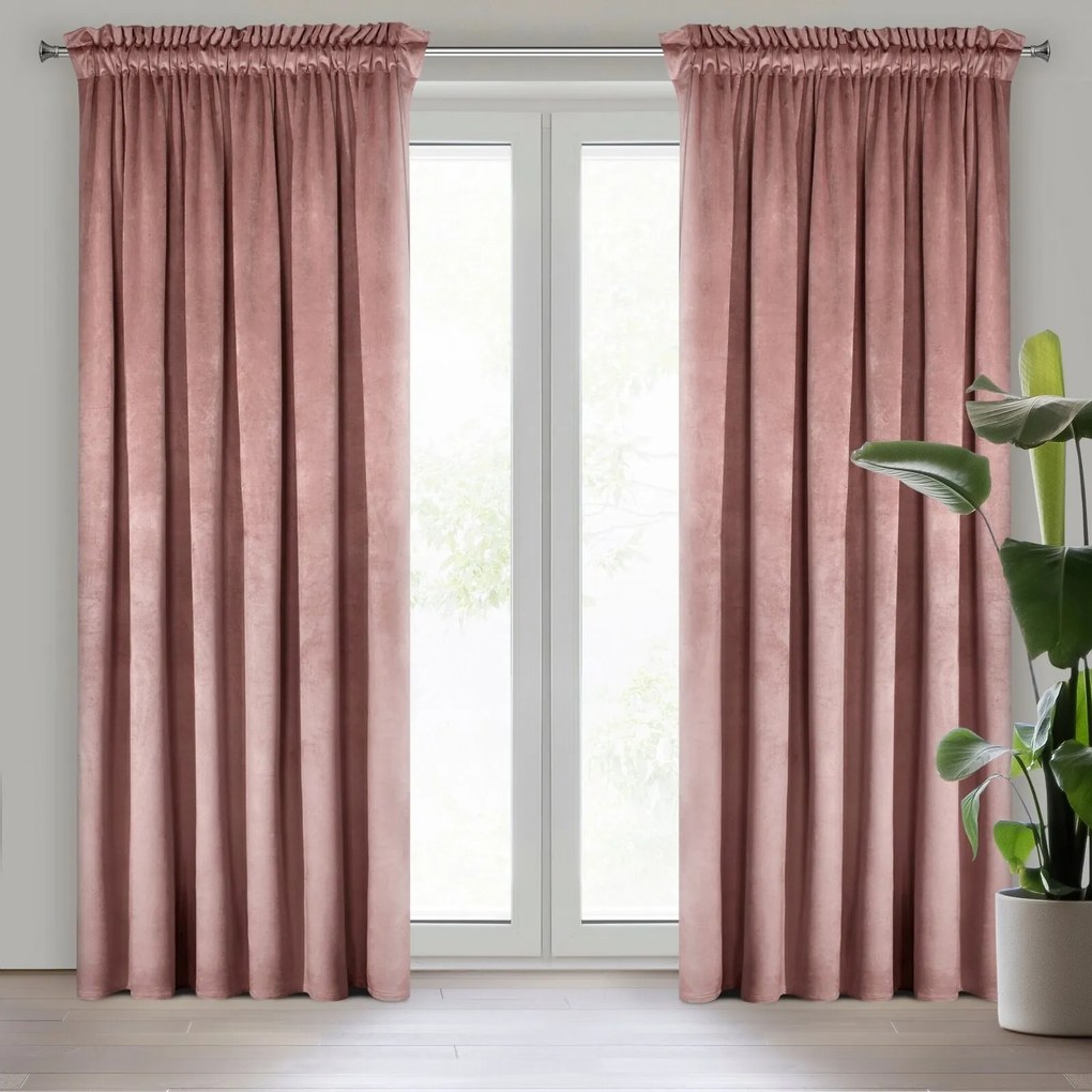 ZATEMŇOVACÍ ZÁVES NA PÁSKE ROSA 140X270 CM STARORUŽOVÁ