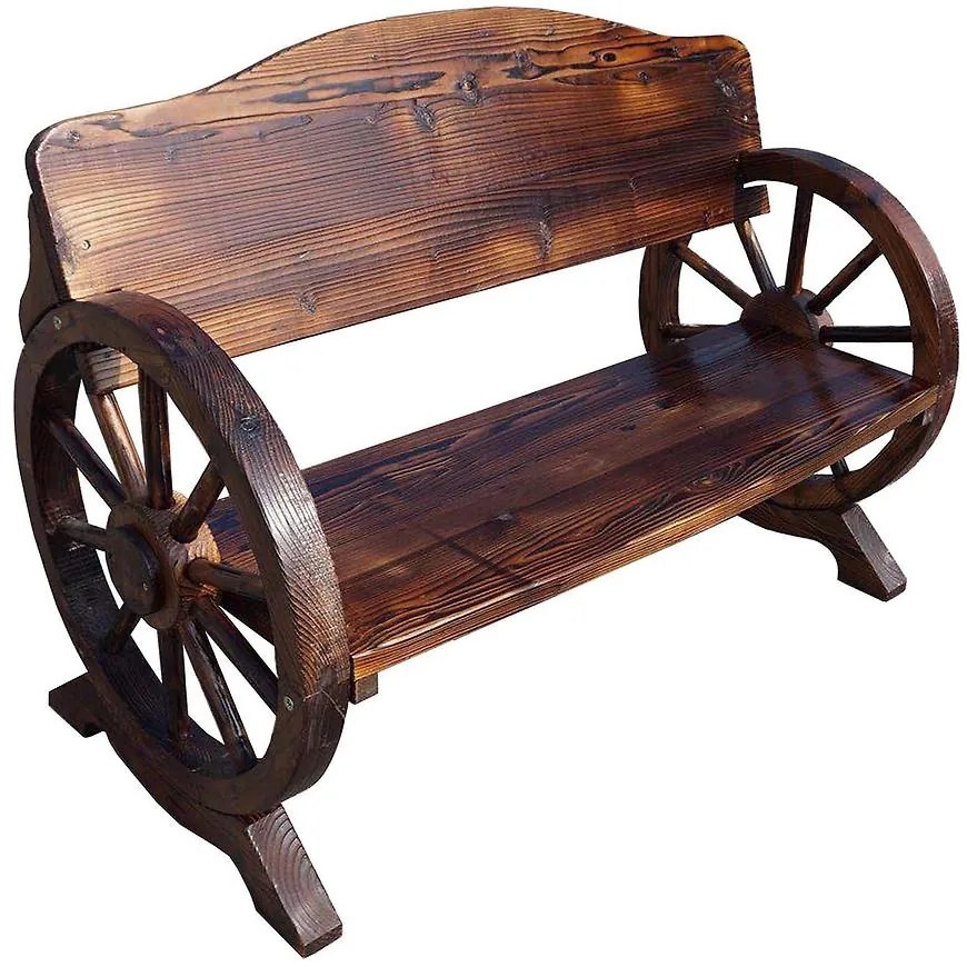 Drevená lavička s operadlom