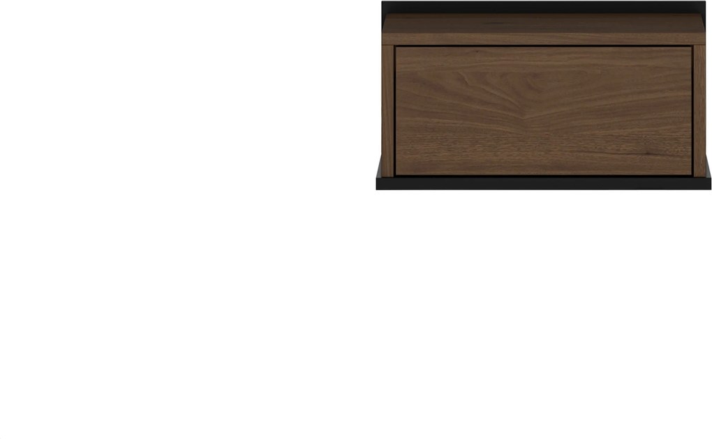 Závesná nočná skrinka Zenar so zásuvkou 50 cm - elegantný orech / čierna