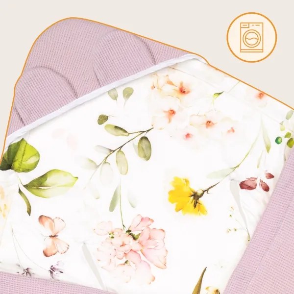 Lionelo - Zavinovačka pre autosedačku TRAVEL SWADDLE 90x90 cm Ružové kvety