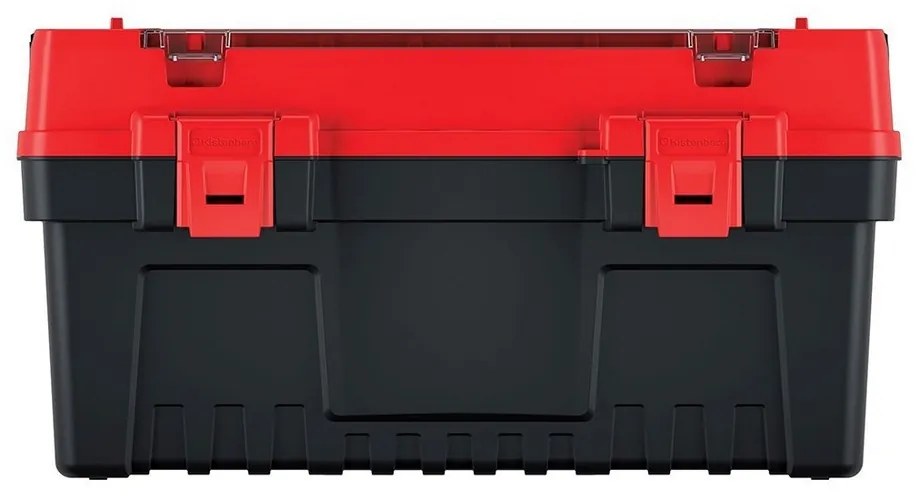 Kufor na náradie s alu držadlom 54,8 × 27,4 × 28,6 cm, krabičky, červená