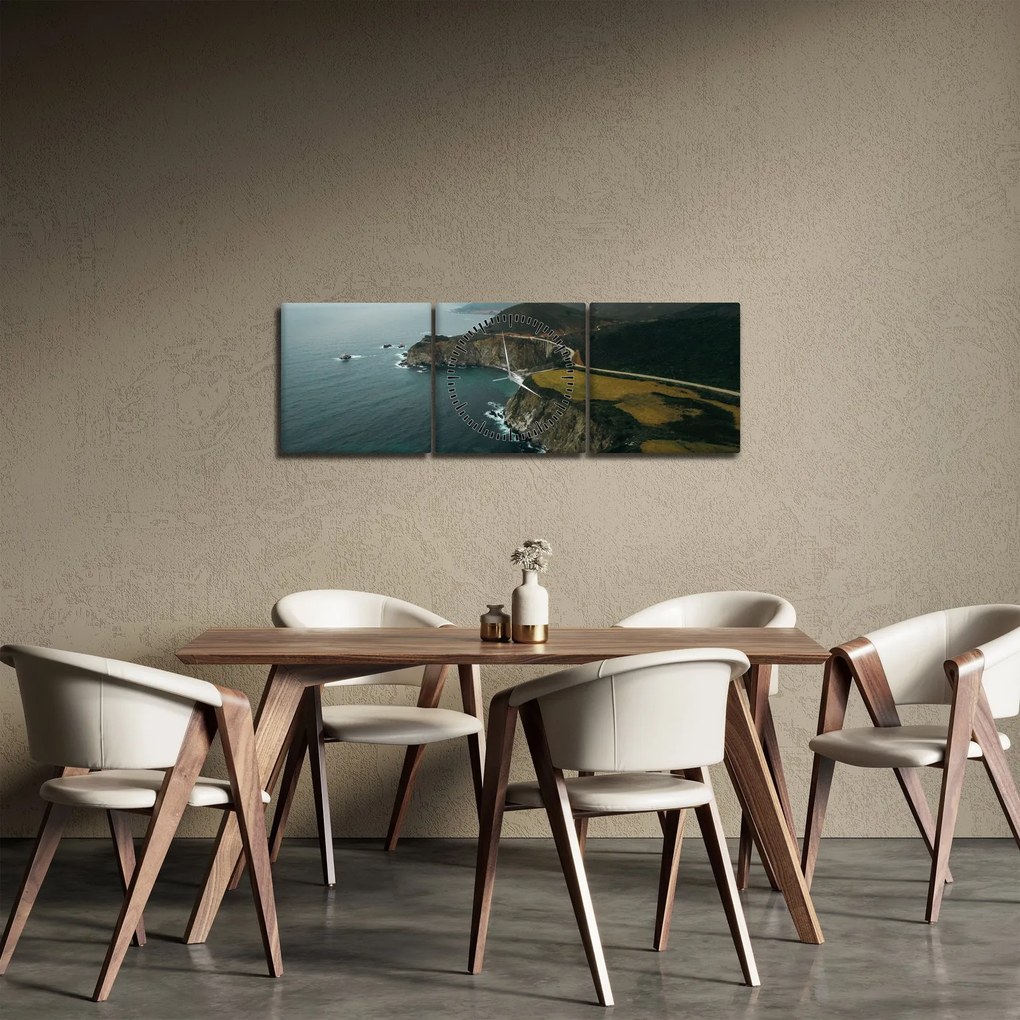Obraz - Útes v oceáne (s hodinami) (90x30 cm)