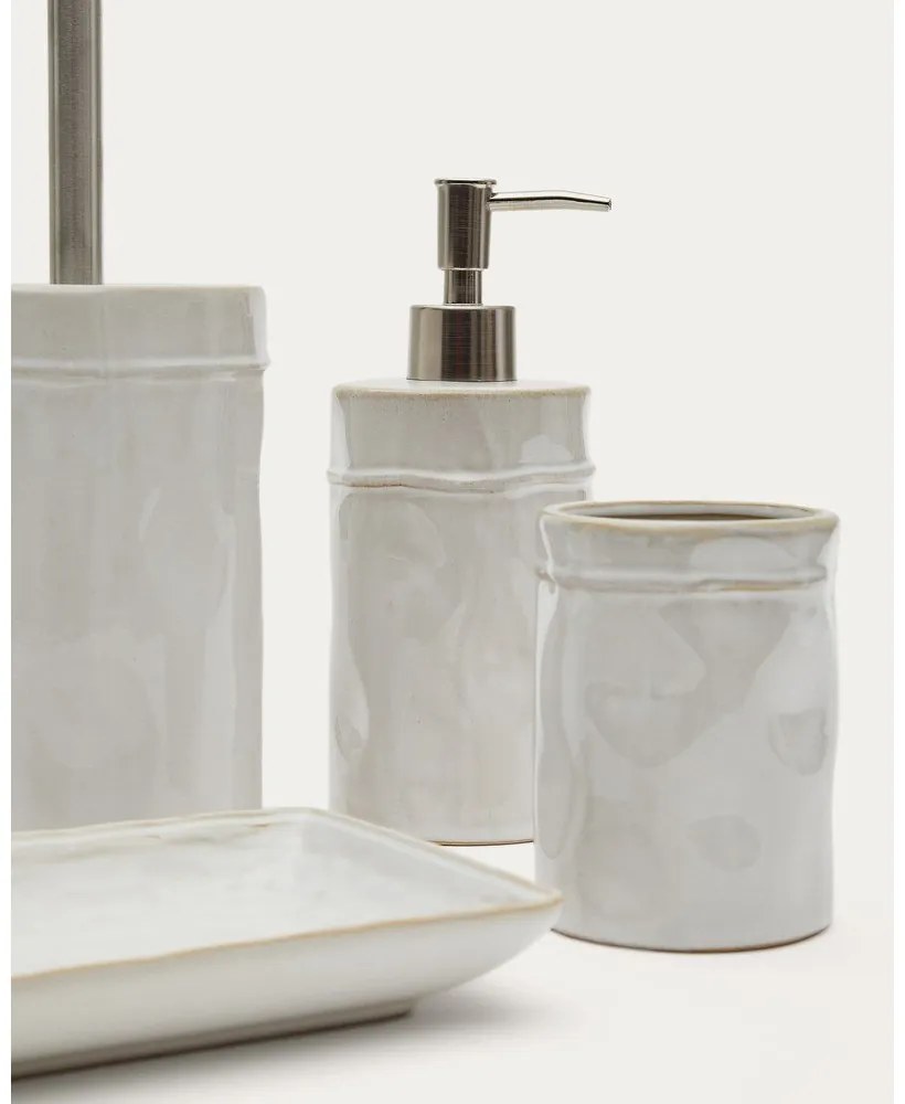 Krémový keramický téglik na zubné kefky Savel – Kave Home