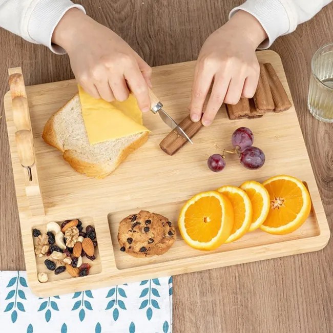 Servírovacia doska SALERS s príborom, bambusová