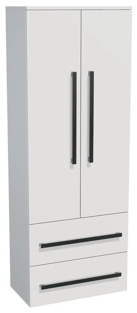 Kúpeľňová skrinka vysoká Naturel Cube Way 60x163x33 cm biela lesk CUBE2V60BL