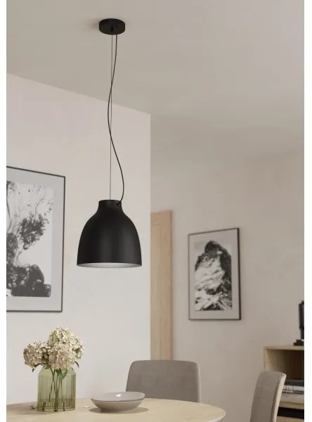 Eglo 900158 - Luster na lanku CAMASCA 1xE27/40W/230V čierna