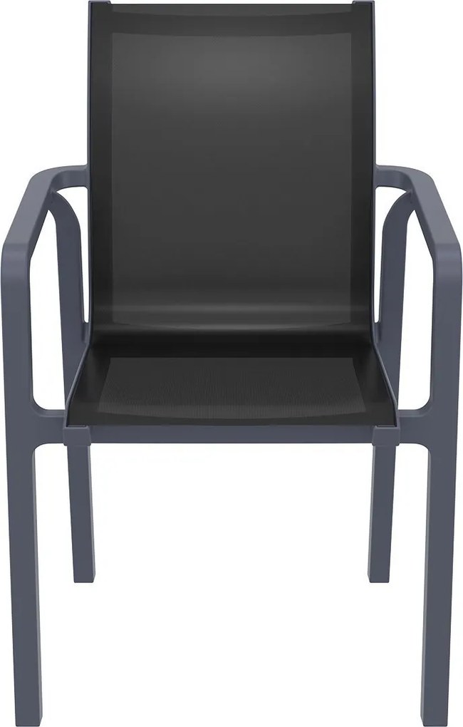 PACIFIC záhradná stolička s podrúčkami dark grey