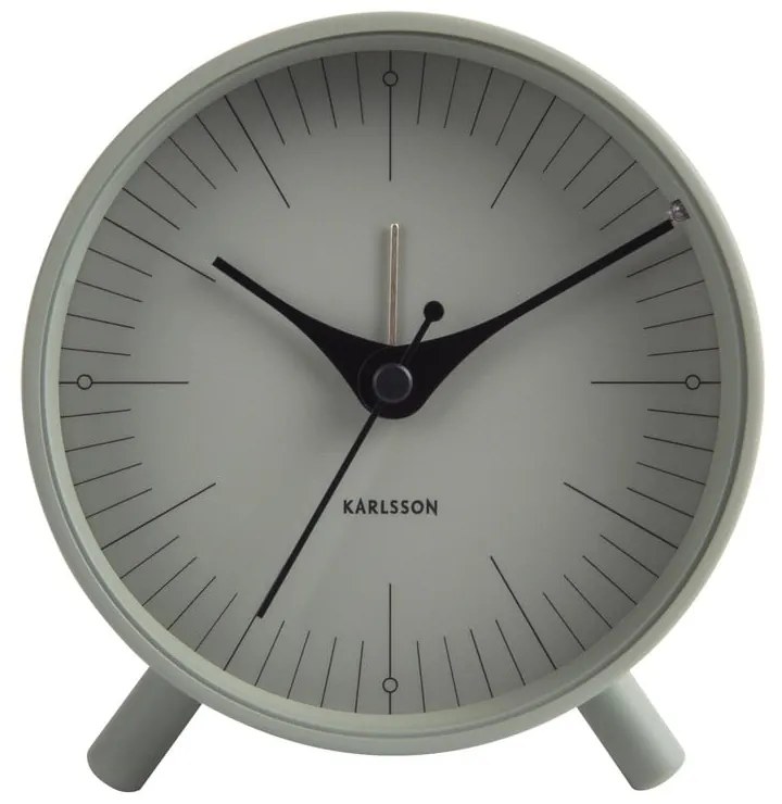 Zelený kovový budík Karlsson Index, ø 11 cm