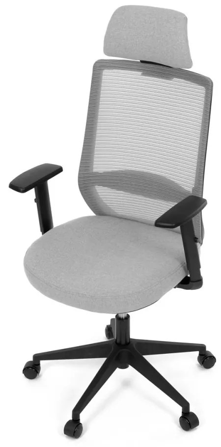 Kancelárska ergonomická stolička SENA — sieť / látka, čierna / šedá