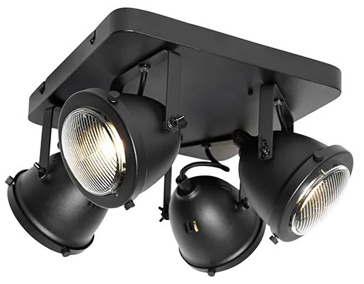 Priemyselné bodové svetlo čierne 4-svetlo - Emado