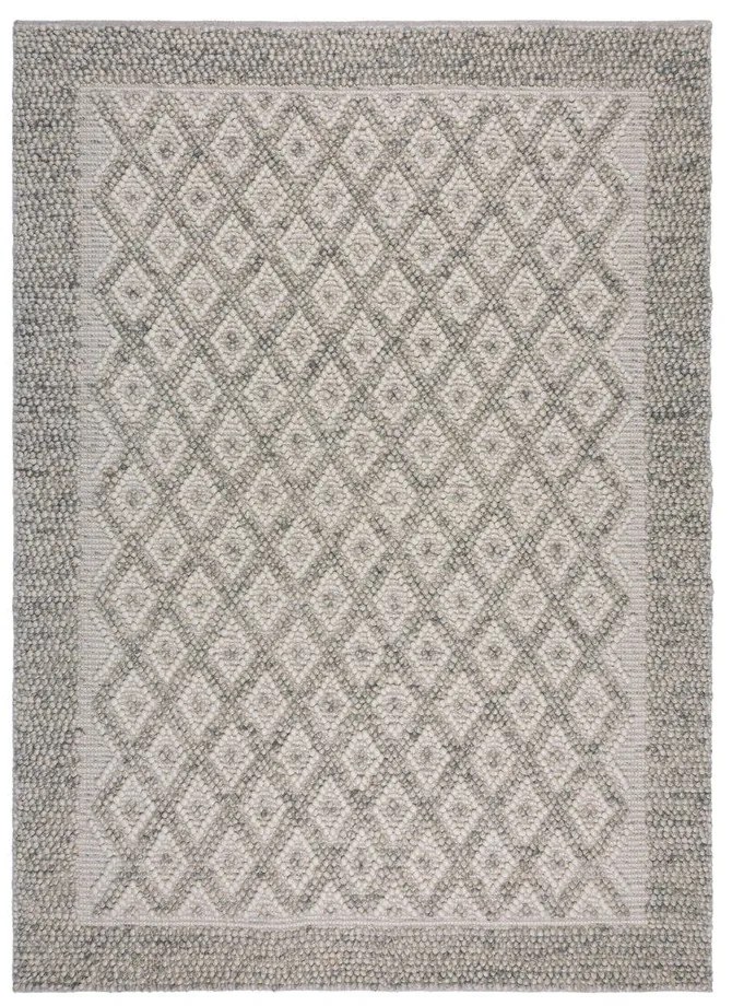 Sivý ručne tkaný koberec s prímesou vlny 120x170 cm Minerals Diamond – Flair Rugs
