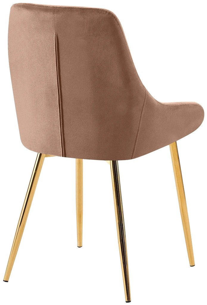 Sada 2 ks jedálenskej stoličky Elmira zamat - hnedá