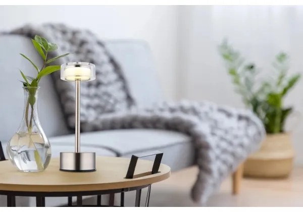 Globo 21026N - LED Stm. stolná lampa SHIRA LED/2,5W/3,7V 2700/4000/6500K matný chróm
