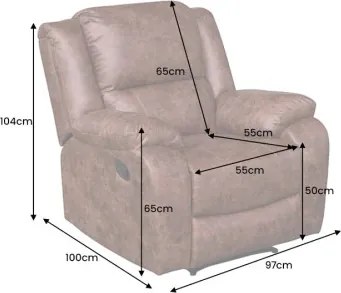 Kreslo Relax 47596 Hollywood - Antik Hnedá - Komfort-nábytok
