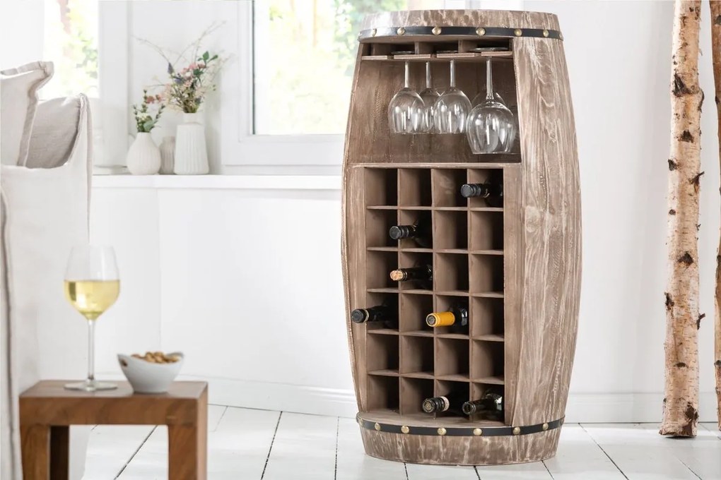 Regál na víno Winebar 97 cm prírodný