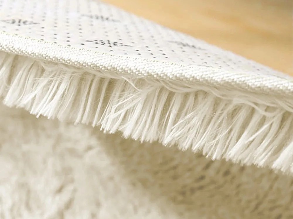 Béžový okrúhly shaggy koberec Lana Rozmer: 90 cm