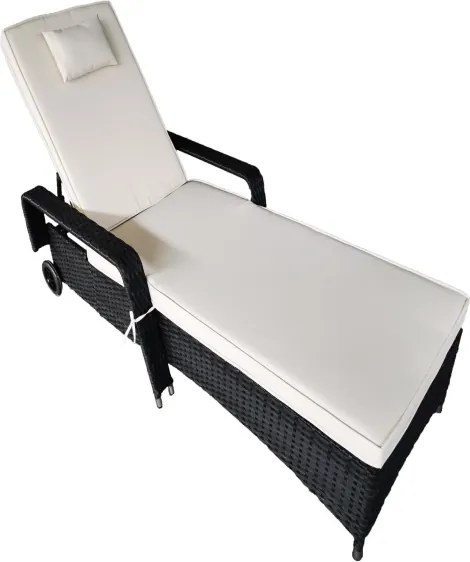 Záhradné ratanové ležadlo DIANA TRS01 čierna Výpredaj