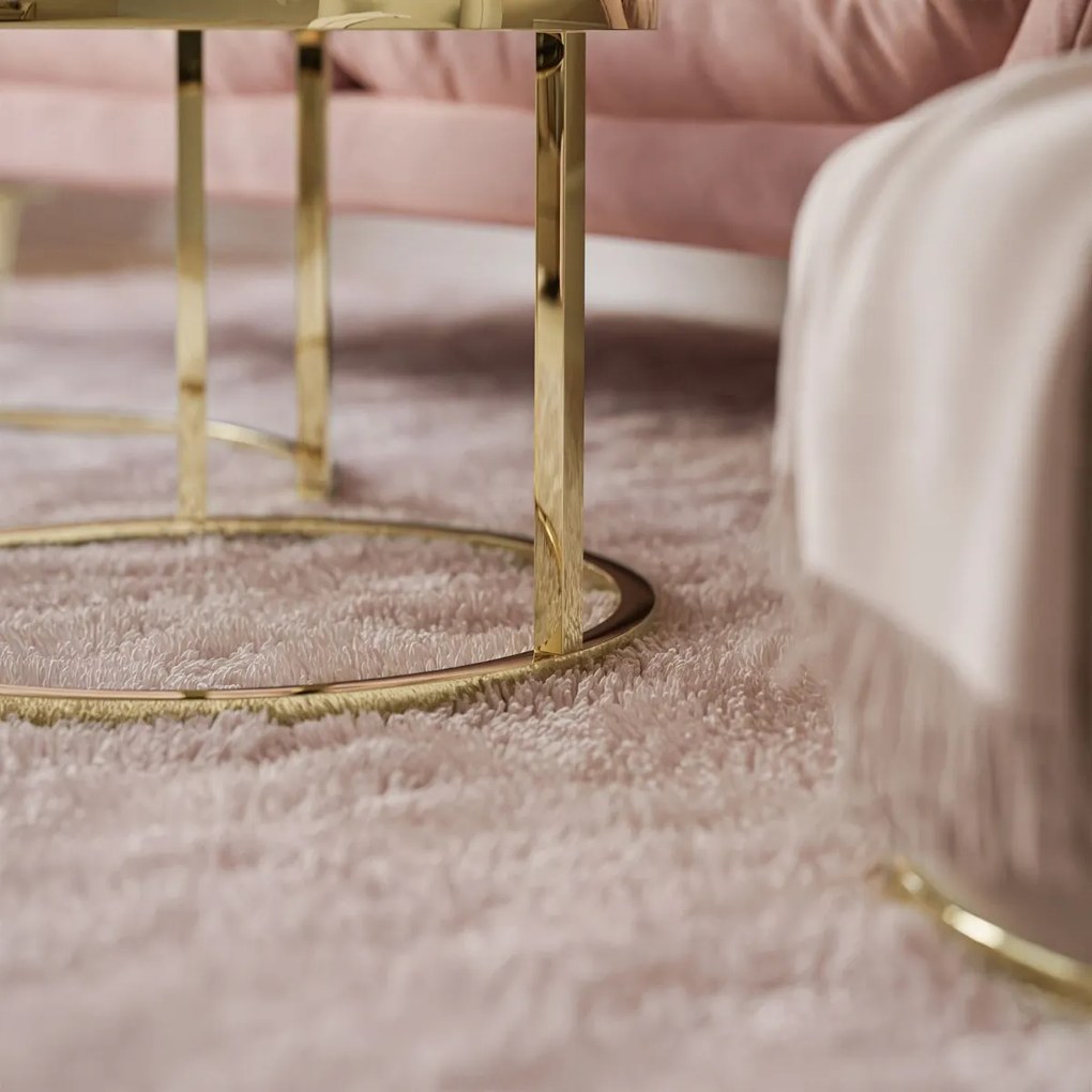 OKRÚHLY KONFERENČNÝ STOLÍK LEONARDO GLOSS CHROME 2v1 SKLO + ZLATÝ LESK