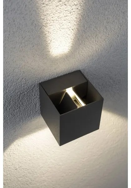 Paulmann 18000 - 2xLED/3W IP65 Vonkajšie nástenné svietidlo CYBO 230V šedá